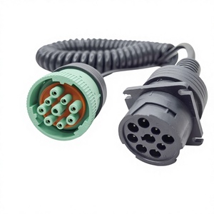 Maßgefertigter J1939 Typ 2 Stecker auf Typ 1 Buchse Kupferkern Spiralförmiger Kfz-Diagnosekabelbaum mit PVC-Spiralummantelung 300V - Product Image 2