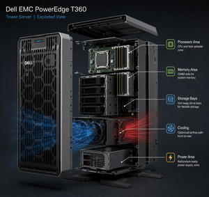 ระบบเซิร์ฟเวอร์ Dell PowerEdge T360 Tower สำหรับการแชร์ไฟล์อีเมลและการใช้งานทางธุรกิจ - Product Image 4