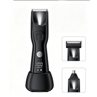 Tondeuse corporelle électrique 3-en-1 pour hommes, étanche IPX6, rechargeable USB-C, kit de toilettage, rasoir pour poils du corps, tondeuse pour poils du nez et des oreilles