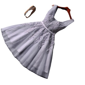 Cocktail Dress Strapless A-Line Chiffon Lace Pink Adult Party Wear - Product Image 5