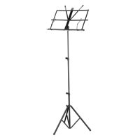 Aksesori instrumen musik lipat, dudukan musik logam desain Tripod tugas berat bingkai baja hitam dapat disesuaikan