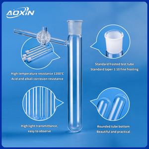 Usine personnalisée silice fondue verre pur 9999 laboratoire verrerie Tube de réaction flacon à col unique Quartz <span class=keywords><strong>Schlenk</strong></span> Tube - Product Image 4