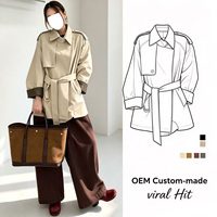 2025 nouveau Senior sens du tempérament cent avec ceinture décontracté Trench manteau veste femme AS8192