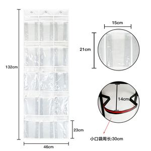 Organisateur de rangement transparent en PVC à 15 compartiments, pochette de rangement pour casques, pour salle de classe ou à suspendre derrière la porte - Product Image 4