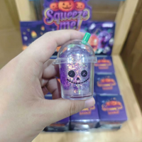Nouveau jouet souple d'Halloween en forme de tasse de thé au lait, pailleté, en maltose, anti-stress, boîte mystère surprise, cadeau