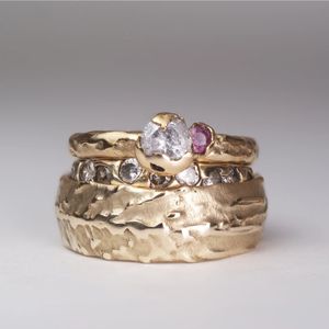 แหวนเพชรสีทอง14K,แหวนทองประดับเพชร - Product Image 6