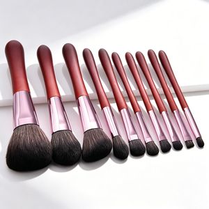 ชุดแปรงปัดแก้มเฉียงสีทองแดง 10 ชิ้น ขนแปรงสังเคราะห์ สำหรับแต่งหน้า  รับทำโลโก้ OEM - Product Image 5