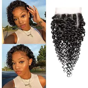 Cheap HD Swiss Lace Closure 4x4 5x5 13x4 13x6 Brazilian Human Hair Natural Color Lace Frontal Closure For Black Women