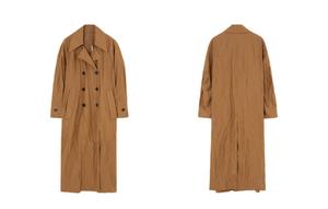 ロングトレンチコート女性用グリーントレンチコート2025年 - Product Image 5