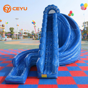Ceyu Toboggan <span class=keywords><strong>aquatique</strong></span> gonflable portable et durable à une voie pour jardin <span class=keywords><strong>avec</strong></span> piscine et zone de glisse pour enfants - Product Image 1
