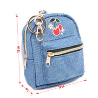 Tas Mini Kulit PU Modis & Tas Kecil Dompet Ritsleting Dompet Koin Kunci Kartu Warna Biru Muda, Untuk Gaya Lain Silakan Konsultasikan ke Layanan