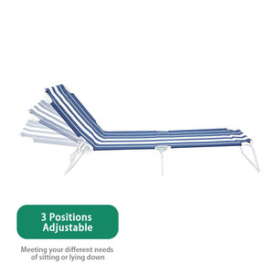 3 Position Adjustable Steel <strong>Tube</strong> Folding Reclining Sun Bed Aluminium Beach Lounge Beach Bed - Product Image 2