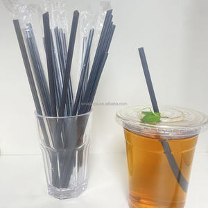 Smartops Dùng Một Lần Màu Đen Chỉ Đầu Phẳng Rơm Ngọc Trai Trà Sữa Cà Phê Milkshake Nhựa Rơm PP 6*230Mm Nhựa Rơm - Product Image 2