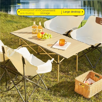 Tables de pique-nique enroulables en plein air portables légères avec sac de transport Table de barbecue pliante Table de camping pour l'aventure en plein air
