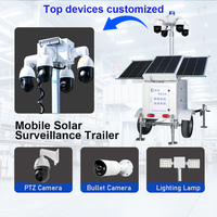 Système de surveillance mobile OK-PR07 Okaf, remorque de surveillance CCTV solaire, auto-alimentée, 4G WIFI, caméra de sécurité, tour