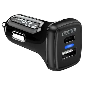CHOETECH ที่ชาร์จแบตเตอรี่ในรถยนต์,ที่ชาร์จในรถยนต์แบบ USB Type C สำหรับ Samsung 3.0 QC S10 18W ชาร์จเร็ว3.0 USB สำหรับ iPhone 11 X Xs 8 PD