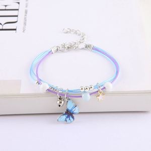 Pulsera de Aleación Hecha a Mano para Mujer, Diseño de Cadena con Motivos de Estrella y Mariposa, Estilo Cyber Celebrity, con Cuentas y Diamantes, Ideal para Aniversario - Product Image 3