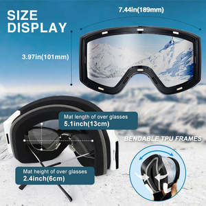 Lunettes <span class=keywords><strong>de</strong></span> <span class=keywords><strong>ski</strong></span> Protection UV400 Sports <span class=keywords><strong>Ski</strong></span> <span class=keywords><strong>de</strong></span> neige Lunettes <span class=keywords><strong>de</strong></span> soleil CE Polarisées Anti-buée Lentilles OEM Lunettes <span class=keywords><strong>de</strong></span> sécurité pour snowboard - Product Image 2