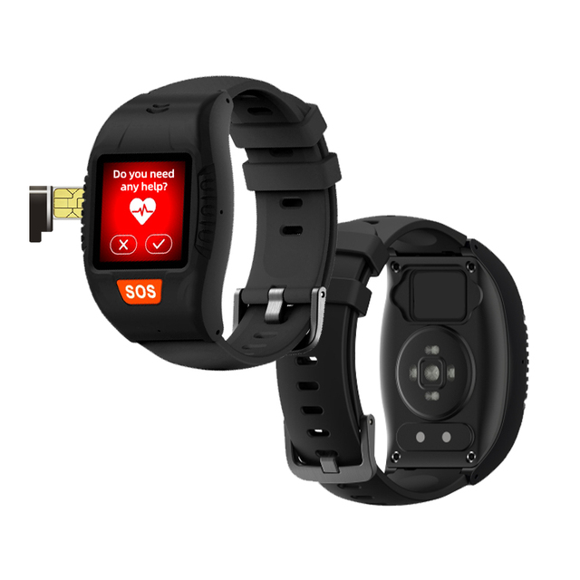 SOS 4G GPS Tracker Smart Watch for Elderly with Dementia Alzheimers-Falling Alarm Heart Rate Monitoring IP67 Waterproof Dual SIM