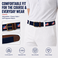 Ceintures de golf et de sport en cuir véritable et toile brodée au point d'aiguille avec logo personnalisé de haute qualité pour clubs de golf OEM ODM