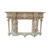 Marbre fireolace mur chérubin statue cheminée manteau style français décor à la maison cheminée en marbre