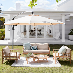 Ensemble de canapés de jardin modernes en teck naturel avec des coussins magnifiquement conçus, meubles de patio pour hôtels et maisons - <span class=keywords><strong>Anina</strong></span> - Product Image 3