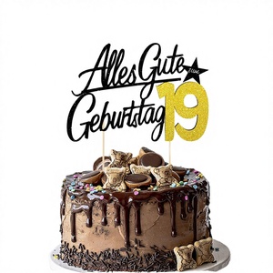 Decorazione per Torta Qibai Riutilizzabile, Topper Glitterato per Torta di Compleanno 19 Anni per Donne e Uomini - Product Image 3