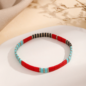 <span class=keywords><strong>Kinser</strong></span> Schmuck Mix Farben Tila Armbänder Miyuki Perlen Armband für Frauen Strand Geschenke DIY Armbänder Rot - Product Image 1