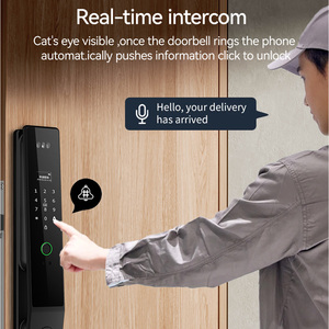 Serrure de porte intelligente avec interphone vidéo, reconnaissance faciale et d'empreintes digitales, application Tuya, étanche IP65, déverrouillage par reconnaissance de la paume, en alliage d'aluminium - Product Image 3