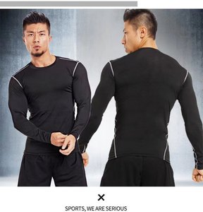 <span class=keywords><strong>T</strong></span>-shirts de sport à manches longues pour la <span class=keywords><strong>course</strong></span> à <span class=keywords><strong>pied</strong></span>, le basketball et l'entraînement, collants à haute élasticité, séchage rapide, compression - Product Image 2
