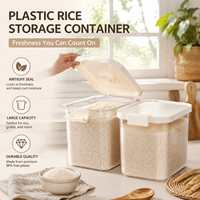 Contenedor de Almacenamiento de Arroz de Plástico Estilo Nórdico, para Uso Doméstico, Grande, de 20 Libras, Sellado, a Prueba de Humedad e Insectos