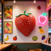 Sculpture murale en résine FRP en forme de fruits pour magasins de fruits et salons de thé - Décoration photographique et sculpture pour la prise de vue