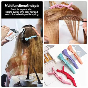 Horquillas Profesionales para Salón de Belleza, Pinzas de Pelo de Alta Calidad Tipo Cocodrilo de Resina PC para Niñas, Horquillas Metálicas Dulces - Product Image 5