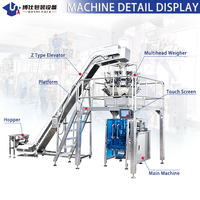 Machine d'emballage verticale automatique de remplissage, scellage et découpe pour aliments, produits d'épicerie, snacks, bonbons, confiseries, machine d'emballage sous vide