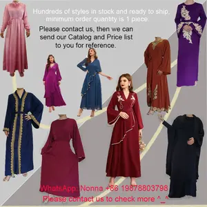 L-10 Abaya Dubai Turki Warna Solid Kain Nida 2023 Sederhana Sederhana Pakaian Islami Gaun Muslim Abaya Polos untuk Wanita