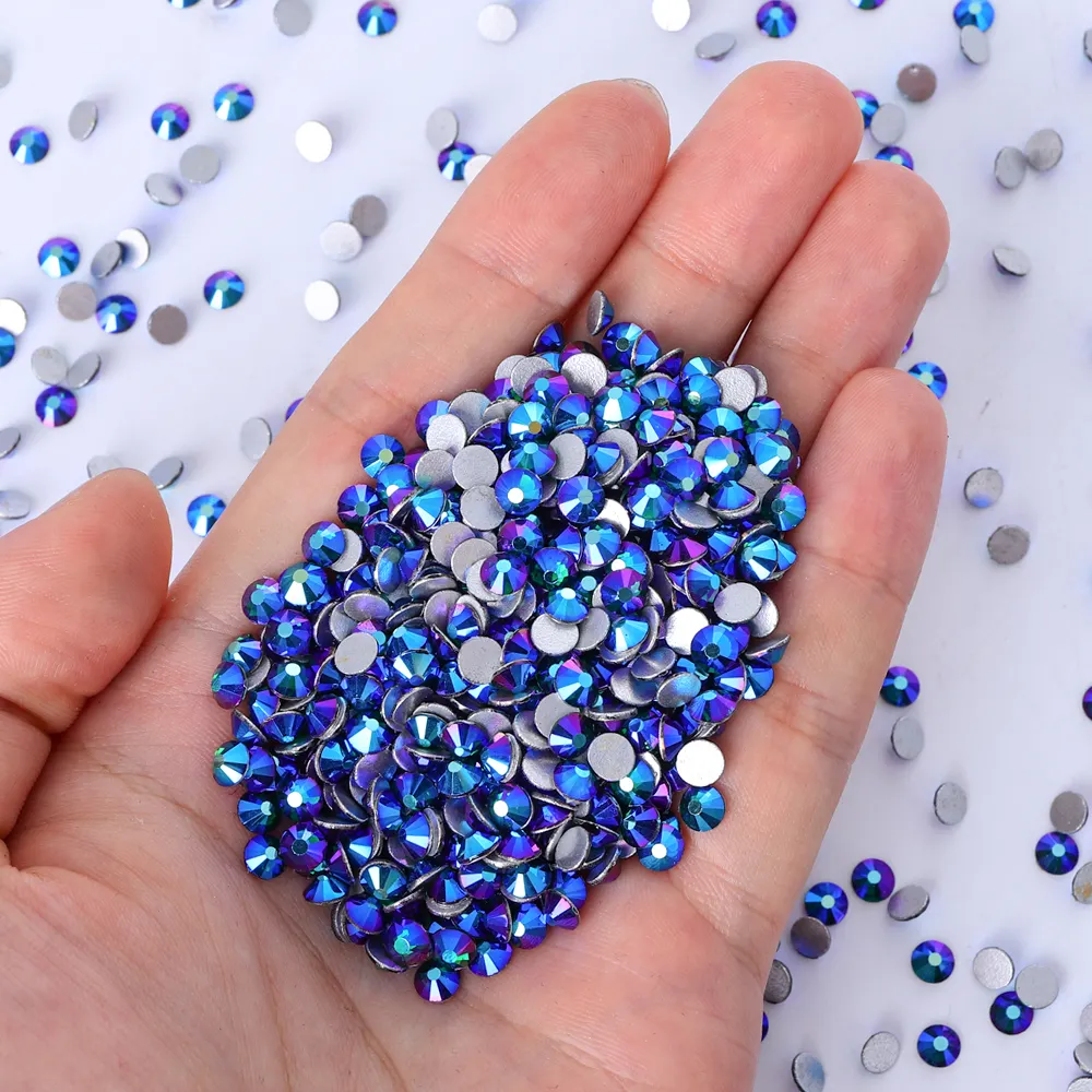 SS3-SS50 Bulk Strass Großhandel Glas Strass Flache Rückseite Nicht Hotfix Glitter Diamant Stein Für Kleidungs stück Nagel ArtT