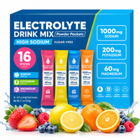 Sachets de poudre d'électrolytes OEM, sachets d'hydratation avec sodium, potassium et magnésium, zéro calorie, compatible Keto, Vegan, Paléo