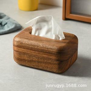Boîte à mouchoirs en bois, couleur rétro, pour voiture, salon, salle de bain, rangement domestique - Product Image 3