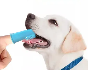 Suministros de limpieza para mascotas, cepillo de dientes de silicona suave Natural, juguetes de limpieza para mascotas
