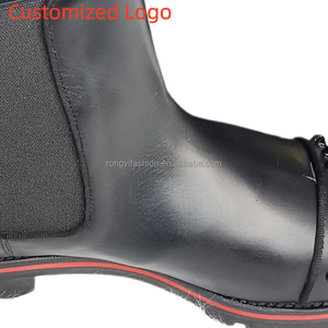 Botas <span class=keywords><strong>Martin</strong></span> de Cuero Genuino para Hombre, Diseño de Lujo de Alta Gama, con Remaches, Botines, Logotipo Personalizado, Fábrica de Guangzhou - Product Image 3