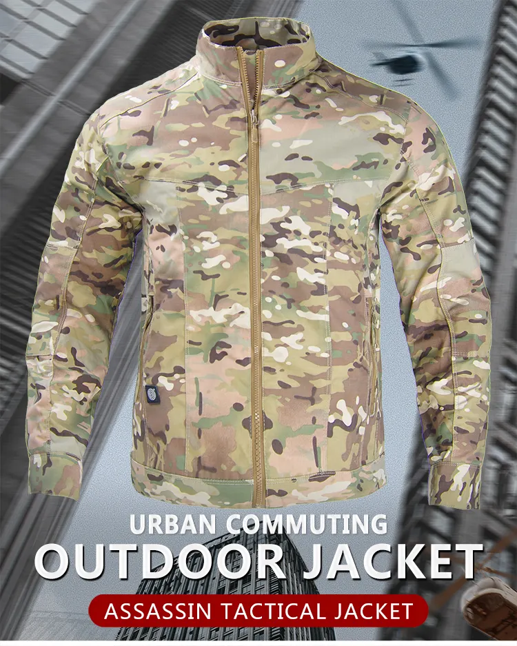 HAN WILD Spring New Black Tactical Jacket Windproof Short Men's Assassin Jacket