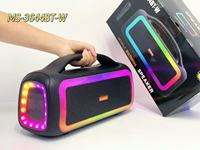MS-3644BT-W Microphone Karaoké Enceinte Portable Sans Fil Bluetooth avec Basses Subwoofer Lecteur Sport pour la Maison Cadeau RGB Fête TF USB FM