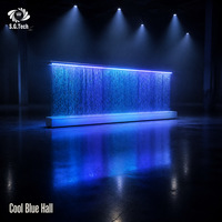 Fontaine murale numérique Water Crown avec rideau d'eau, LED RGB, motifs ondulés et de bandes, écran d'eau mural intérieur pour hall d'entrée et salle d'exposition