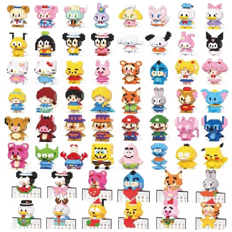 Hello Tokidoki, Sanrioes, шкатулка, котенок, куроми, мультяшный Набор строительных блоков, пластиковые детские игрушки