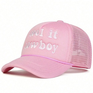 Gorra de béisbol bordada de 5 paneles Cool <span class=keywords><strong>It</strong></span> para mujer, protección solar ajustable para exteriores, logotipo personalizado, malla de esponja de estilo informal con letras - Product Image 1