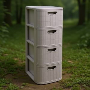 Cassettiera salvaspazio 4C <b>Slim</b> (30x40x80cm) DOMUS HOME COLLECTION Greige 90701 - Product Image 3