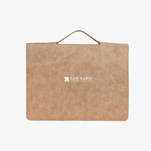 Carpeta de Archivos de Cuero con Textura de Terciopelo Melocotón, con Cierre de Cuatro Agujeros, Hecha a Mano - Product Image 3