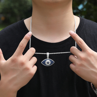Bijoux mauvais œil en plaqué or cz glacé, pendentif, collier mauvais œil, produits tendance 2022