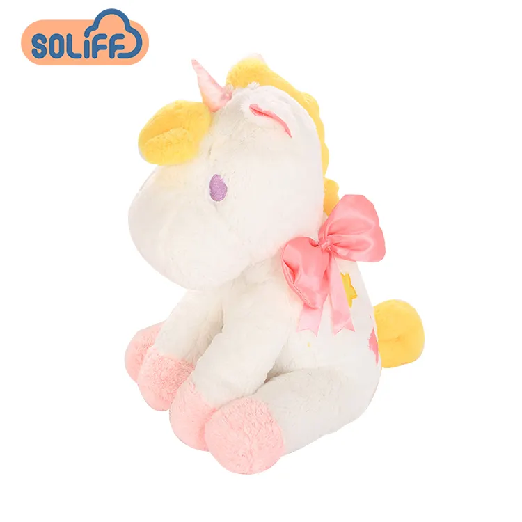 Unicornio de peluche para bebé, juguete suave de unicornio rosa
