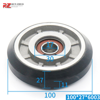 Roue de guidage d'ascenseur Thy**sen Kon* 100*27*6003 125*27*6003 Roue de contrepoids de cabine